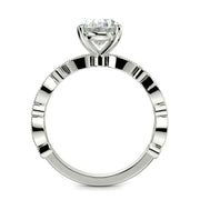 Caroline Oval Cut Pave Art Deco 4 Prong Claw Set Engagement Ring Setting - Nivetta